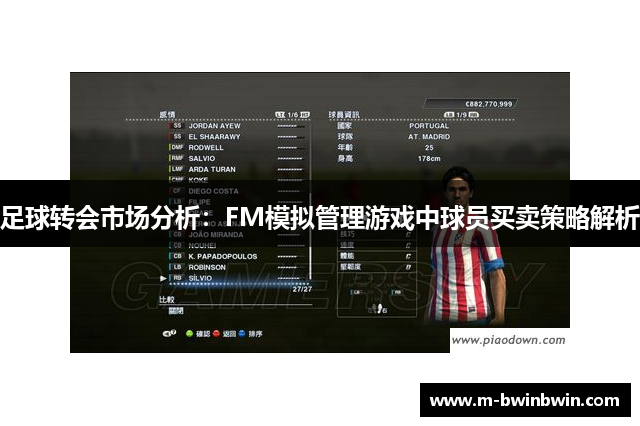 足球转会市场分析：FM模拟管理游戏中球员买卖策略解析